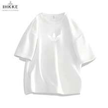 Unisex Short-Sleeved Blouse, Neutral For Men And Women, 100% Cotton, Clover Design, Casual, Round Neck, In Stock In Brazil, Shipping In 24 Hours, Colors Black And White. - J2 - 查看 1