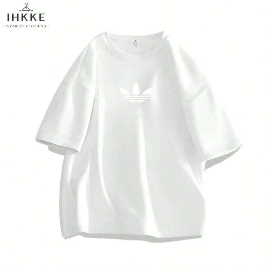 Unisex Short-Sleeved Blouse, Neutral For Men And Women, 100% Cotton, Clover Design, Casual, Round Neck, In Stock In Brazil, Shipping In 24 Hours, Colors Black And White. - J2 - 查看 1