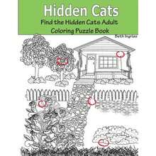 Pre-Owned Hidden Cats: Find The Hidden Cats Adult Coloring Puzzle Book (Paperback) By Beth Ingrias - Single Book - View 3