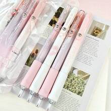 4支装粉色腮红可伸缩中性笔，可爱粉色，适合女孩，0.5毫米黑色墨水，返校必备文具，办公签字笔 - 清甜腮紅系筆 - 查看 7