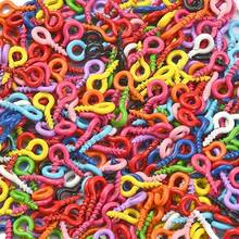 200 buah Pin Mata Mini Paduan Warna-warni, 4x8mm/5x10mm, Cocok untuk Perhiasan DIY, Gelang, Kalung, Aksesoris Kerajinan Tangan - Mata domba berwarna - View 8