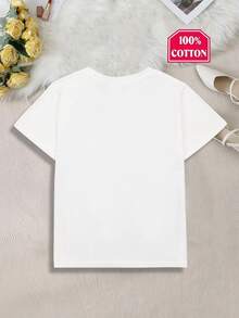 A Short-Sleeved T-Shirt For Girls Featuring A Cartoon Print Of The 'Siu' Victory Pose, A Symbol Of Portuguese Football Talent. Made From 100% Cotton, This Breathable And Cool Garment Is Perfect For Spring And Summer. It Has A Relaxed Fit. - 酒紅色 - 查看 2