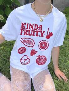Women's T-Shirts, Y2K T-Shirt With Fruity Touches, Subtle Way T-Shirt, 90s LGBTQ Pride Month T-Shirt, Funny Bi Gay T-Shirt, Ironic T-Shirts With Cursed Memes That Are Very Eye-Catching, Pride T-Shirt, Casual Blouses For Women - 白色 - 查看 2