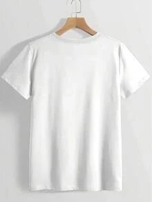 Elegant, Lightweight, Luxurious, And High-End Style Clothing! Women's Printed T-Shirt - Women's Design Printed With Pearls And Crystals | Lightweight, Luxurious, And Beautiful Everyday Wear | Soft And Breathable Fabric, Casual Short-Sleeved Round-Neck Top For Spring And Summer - 黑色 - 查看 7