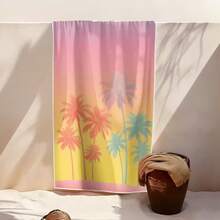 1pc Ombre Palm Tree Print Beach Blanket, Super Absorbent Microfiber Swimming Pool Towel For Travel, Vacation, Bathing - Multicolor - View 6