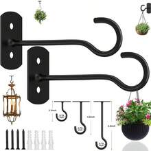 1Pc Wall Ceiling Dual Use Multi-Purpose Hook For Plant Basket Lantern Light Pendant Indoor Outdoor Garden Decoration Strong Load Bearing Adhesive Hanger - Multicolor - View 1