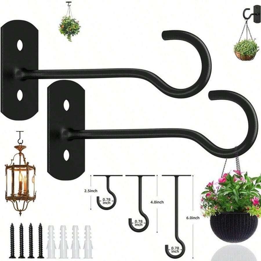 1Pc Wall Ceiling Dual Use Multi-Purpose Hook For Plant Basket Lantern Light Pendant Indoor Outdoor Garden Decoration Strong Load Bearing Adhesive Hanger - Multicolor - View 1