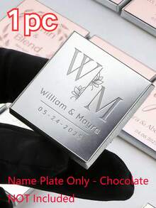 1/10/20pcs Custom Wedding Chocolate Favors For Guest, Heart-Shaped Kraft Paper Gift Tags, Gold Rose Silver Mirror Labels For Wedding Bridal Shower Decorations, Personalized Gifts - Multicolor - View 11