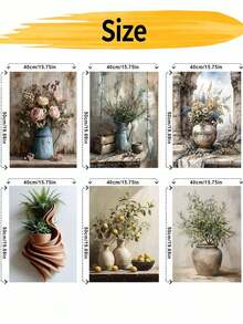 Bộ 1/3/6 tấm tranh vẽ số hóa dầu DIY tĩnh vật bình hoa nhiều mẫu, tranh vẽ theo số phù hợp cho người lớn và người mới bắt đầu, không khung, đồ thủ công trang trí nhà cho người lớn, quà tặng lễ hội - Bộ - Xem 11