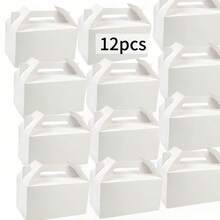 12/24pcs White Pointed Top Gift Boxes, 9.5*5*5 Inch Large Capacity Baking Cookie Lunch Boxes, Wedding Birthday Party Favor Boxes - View 12