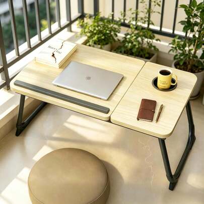 Dieser fünffach verstellbare Sofatisch/Laptoptisch/Tabletttisch/Schreibtisch/Laptop-Tisch/Computertisch/faltbare, tragbare und neigbare Frühstückstisch eignet sich für Arbeit, Studium, Essen und den Außenbereich. Er kann auch auf Erkern und Balkonen platziert werden.