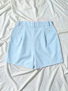 Solid Color Shorts, Essential For Teachers Back To School In Summer - Blue - View 8
