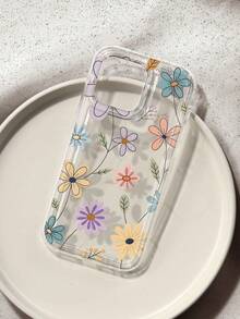 Floral Print Transparent Case Compatible With 16/11/12/13/14/15/15Pro/15Plus/15ProMax/7Plus/8Plus/X/XSMax/XR/11Pro/12Pro/13Pro/14Pro/12Mini/13Mini/11ProMax/12ProMax/13ProMax/14Pro Max/14Plu - Nhiều màu - Xem 5