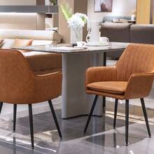Dining Chair Set Of 2 – Modern Fabric Chair With Armrests And Gold-Plated Metal Legs. Luxurious Dining Room Furniture For Living Room, Kitchen & Reception Room - Brown - View 8