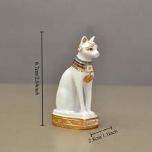 1/2pcs Vintage Egyptian Style Cat Statue Decor, Perfect Birthday Gift For Mini Animal Figurine Decor At Home And Garden, Cute Decorative Accessory For Desk, Kitchen, Office Whiteboard, Storage Cabinet And Dishwasher, Kitchen Decor, Home Decor, Valentine's Day Gift, Gift For Friends And Family - Multicolor - View 5