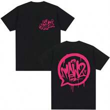 Sommer-Herren-T-Shirt in Übergröße, Y2K-Stil, Rapper Lit Killah's 2026 Tour Album Produkt T-Shirt_ Rock-Gothic-Sommer-Print für Männer und Frauen, 100% reine Baumwolle. - Schwarz - Übersicht 6