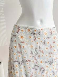 Falda línea A floral minimalista y elegante casual para mujer - Rosa - Ver 10