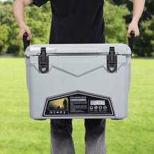 Ice Retention Hard Sided Cooler Extra-Thick Foam, Cool Riser Tech, T-Latches, Stainless Handles, - KUER-c-35 Cool Gray - View 7