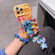 Disney Has Authorized, Phone Case - Chain Set, The Stitch Lilo & Stitch 3D Phone Case Plus A Silicone 3D Stitch Bracelet With Metallic Ring Removable Bracelet, Stitch And Angel Pattern, Compatible With Iphone17/16/15/14/13/12/11/XS/XR/X Plus Pro Max, A Stylish Cartoon Phone Case, The Perfect Gift Choice, Phone Protection, Durable Phone Cover, Great Gift For Friends And Family. - trắng - Xem 6