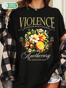 Fourth Wing Violence Apothecary Fourth Wing Shirt Fourth Wing Merch Iron Flame Booktok Merch Bookstagram Violet Basgiath War College - Black - View 1