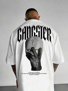 Men's T-Shirt With Geometric Pattern Y2K 2026, Urban Style, Casual, Summer, Plus Size, Solid Color - Weiss - View 7
