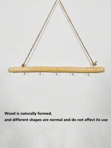 1pc Vintage Driftwood Wall Hook - 5 Hooks, Asymmetric Natural Shape, Rustic Floating Wooden Wall Mounted Hook For Hanging Keys, Kitchen Storage, Bathroom Decor, Ideal For Autumn And Back To School Season, Jewelry Organizer, Home Decor, Household Essential, Great Gift For Women, Men, Mother, Father, Grandparents - Multicolor - View 9