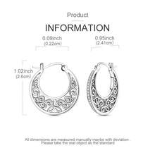 Large 925 Sterling Silver Hoop Earrings For Women, With Vintage Bow Inlaid With Cubic Zirconia And Diamond, Elegant And Stylish Gift, Understated Luxury Jewelry. - KTE626 - 查看 3