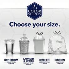 Color Scents Bolsas de basura pequeñas 4 galones, 840 bolsas en total 12 paquetes de 70 unidades Bolsas multicolor en aroma de colección calmante - como en la imagen - Ver 4