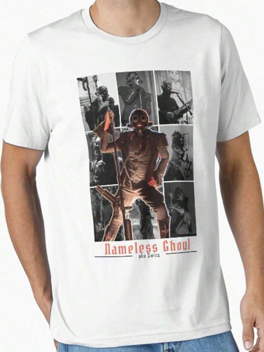 Shirt With Swiss Nameless Ghoul Poster Print, Loose And Comfortable - White - View 1
