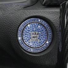 Crystal Rhinestone Diamond Decor Car One-Touch Start Button Protective Sticker, Interior Button Sticker - One-piece Start Button Protective Cover - View 14