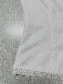 Vintage Western Style White Lace V-Neck Top, Summer Front Button Sleeveless Top, Elegant For Vacation/Party Casual, Boho Chic - White - View 7