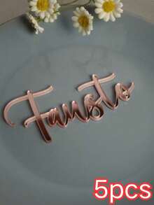 1/3/5pcs Customized Name Acrylic Cake Topper, Cake Decoration Sign, Birthday Cake Topper, Name Plate, Table Name Card, Gold Cake Topper, Personalized Cake Topper, Personalized Acrylic Mirror Cake Topper, Cake Name Topper, Decoration Sign, Cake Name Decoration Sign, Wedding Table Card, Elegant Cursive - Multicolor - View 23