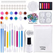 SMI Fine Kit de manualidades de cuentas de plástico moldeables, juego DIY reutilizable con cuentas blancas & transparentes, pigmentos, herramientas & accesorios para hacer joyas - Multicolor - Ver 10
