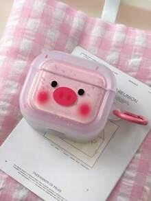 Ốp tai nghe hình heo hồng dễ thương Kawaii, vỏ bảo vệ tai nghe hoạt hình màu hồng xinh xắn kèm móc khóa màu hồng, ốp bảo vệ TPU trong suốt tương thích với 1/2/3/4/Pro/Pro 2/Pro 3, chống sốc và chống trầy xước. - Hồng - Xem 6