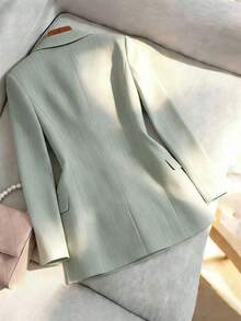 AYYFranclia Blazer casual de unicolor ajustado para mujeres, adecuado para ir al trabajoAYY - Verde - Ver 2