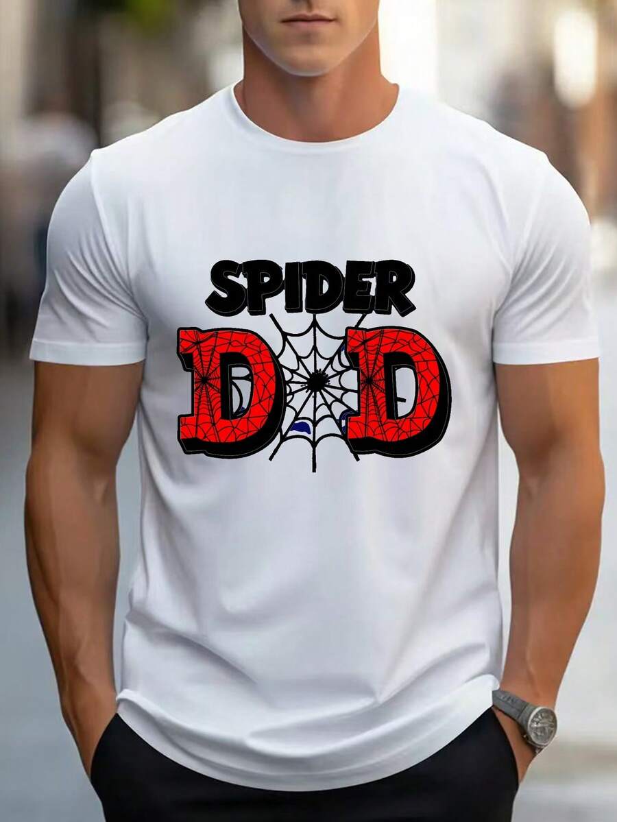 615, Men's T-Shirt, Summer, Men's Sports T-Shirt, Micro-Elastic Knit Fabric, Printed T-Shirt, Regular Fit, Micro-Elastic Clothing, Printed T-Shirt, Casual Style, Summer T-Shirt - 白色 - 查看 1