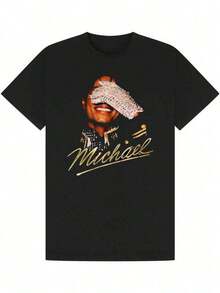 Summer Casual Pure Cotton Men's T-Shirt Jackson Glove Graphic-Shirt Vintage 90s Tee Graphic T Shirt Men, Gym Wear Men, Tops For Men, Going Out Tops, Fall Clothes For Men, Graphic Tees, Cute Tops, Tops For Women, Fall Clothes For Women, Perfect & Holiday Gift For Men And Women - Svart - Visa 1