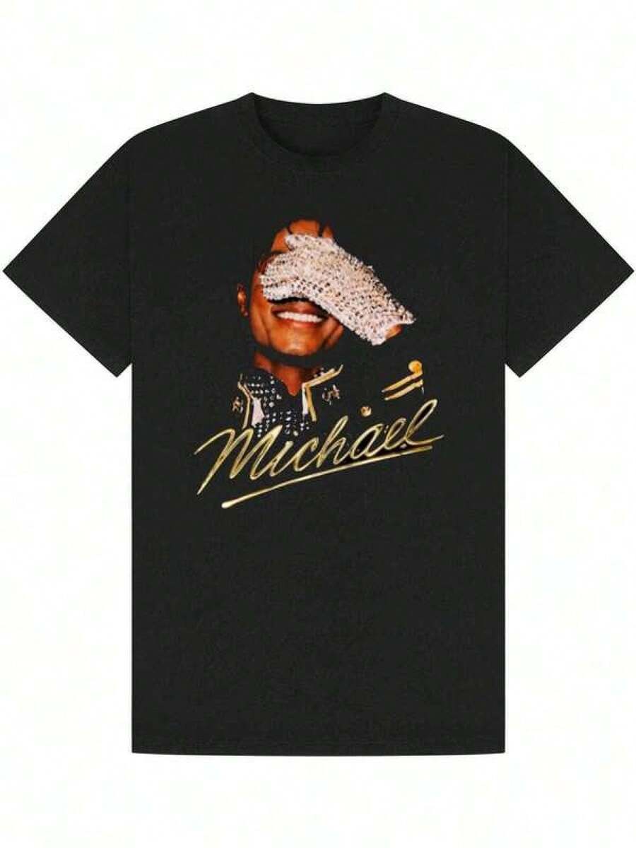 Summer Casual Pure Cotton Men's T-Shirt Jackson Glove Graphic-Shirt Vintage 90s Tee Graphic T Shirt Men, Gym Wear Men, Tops For Men, Going Out Tops, Fall Clothes For Men, Graphic Tees, Cute Tops, Tops For Women, Fall Clothes For Women, Perfect & Holiday Gift For Men And Women - Svart - Visa 1