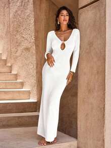 Women Midi Dresses - 白色的 - 查看 3