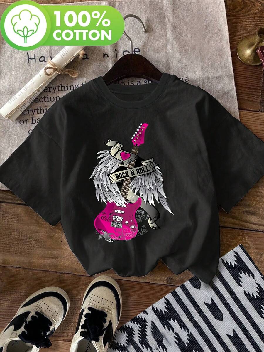 Women's T-Shirt For Spring And Summer - Black - View 1