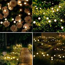 1 pieza Luz solar de estaca de 10 LED con diseño de luciérnaga, lámpara decorativa navideña para exteriores - luces solares - Ver 5