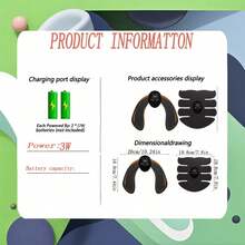 AXH Wireless Electric Buttocks Trainer, Abdominal Muscle ABS Stimulator, Body Massager - Black - View 9