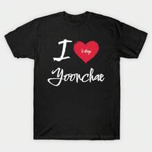 Camisetas, tops, ropa urbana, jersey de verano, camiseta Y2K para hombre, camiseta de padres, ropa original K3 para hombre, ropa para hombre, camiseta I HEART KATSEYE YOONCHAE de JestforDads, camisetas divertidas para hombre, camiseta gráfica para hombre, polo, festival, 67, ropa de anime de una pieza para hombre. S9UH - Negro - Ver 7