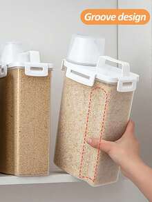 1pc/2pcs Airtight Kitchen Dry Food Storage Canister, Rice Bucket Grain Container, Thick Transparent Plastic Food Storage Box With Pouring Spout, Refrigerator Decor, Suitable For Grains/Beans/Flour/Snacks/Pasta Etc., Kitchen Accessories, Meal Prep, Kitchenware, Home Decor - Multicolor - View 11