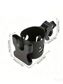 1 pieza Portavasos para cochecito, accesorio multifunción con clip para sujetar botellas, teléfonos y otros artículos - Negro - Ver 7