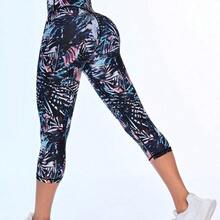 guang zhou mi qian shang mao Slayform Leggings de moda para mujer con estampado, de 3/4 de largo, para deportes, fitness y yoga - Multicolor - Ver 2