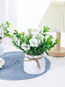 1pc 7.8inch(H) Artificial Flower Pot Home Living Room Bedroom Bathroom Dining Room Tabletop Decor Wedding Party Scene Decoration - Multicolor - View 4