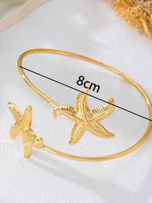 1 buah Gelang Lengan Minimalis Dua Lapis Warna Emas Halus untuk Wanita, Gelang Bangle 2 Tingkat yang Dapat Diatur untuk Pantai, Liburan, Pesta, Hadiah, Pasangan Serasi, Aksesori Gaya Y2K - Pemotongan ban lengan dua lapis - View 3