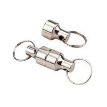 2pcs Heavy Duty Magnetic Metal Hooks, Keychain - 5.0 KG Load Bearing, Stainless Steel Construction, Multi-Functional Key Hook/Tent Hook/Fishing Accessory, Wall-Mounted Metal Magnetic Closet Hook, Suitable For Storage, Kitchen, Outdoor, Office - Easy To Install, Modern Style - Magnetic Metal Buckle - View 2