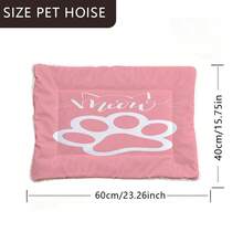 1pc Soft Pet Bed Cushion, Reversible Dog/Cat Kennel Mat With Geometric Text & Cat Pattern, Washable, Suitable For Small/Medium/Large Dogs, 4-Season Use - Multicolor - View 8